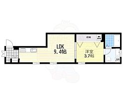 アメニティK 1LDKの間取図画像
