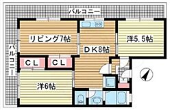 シャトレイユ 3LDKの間取図画像