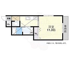 レグルス新明 1Kの間取図画像