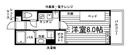 リーノモア 1Kの間取図画像