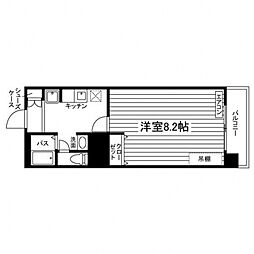 オリッシュ薬園町 1Kの間取図画像