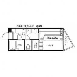 ハイムセラ黒髪 1Kの間取図画像