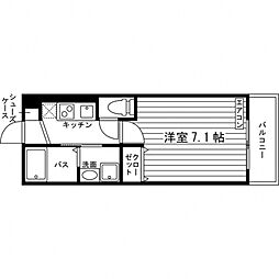 エスポワール花園 3階1Kの間取り