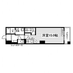 ルキシア熊大医学部前 2階ワンルームの間取り