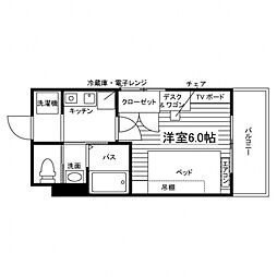 学生会館 スプランドゥール福大前[食事付き] 2階1Kの間取り