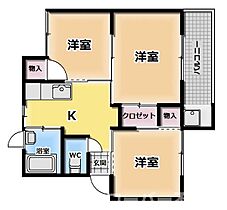 京都あすか 405 ｜ 香川県丸亀市土器町西6丁目（賃貸マンション3K・4階・49.05㎡） その2