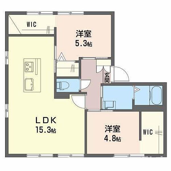 コスモタウン森岡 D棟 111号室｜香川県観音寺市柞田町(賃貸アパート2LDK・1階・60.90㎡)の写真 その2