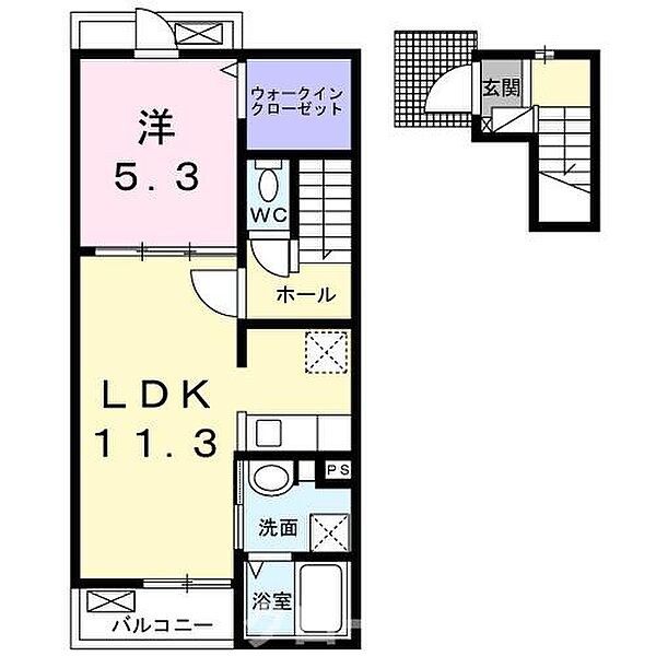 オリーブ坂本　Ｃ 202｜香川県観音寺市坂本町2丁目(賃貸アパート1LDK・2階・43.47㎡)の写真 その2