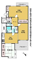 ホワイトキャッスル東鳴水 3DKの間取図画像