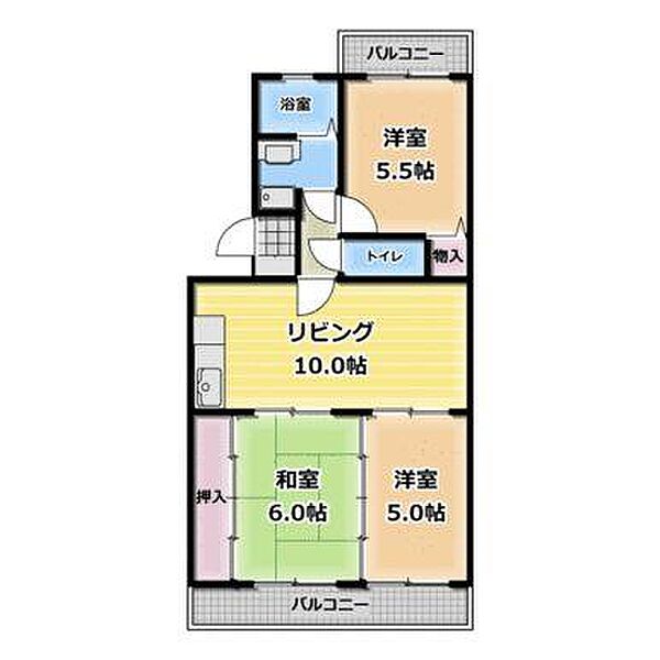 アロマガーデンハイツ 405｜静岡県富士市中島(賃貸マンション3LDK・4階・60.12㎡)の写真 その2