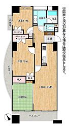 リーベンス大里西壱番館 3LDKの間取図画像