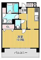 メゾンルージュ空堀 1Kの間取図画像