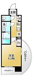 エス・キュート上本町イースト 1Kの間取図画像