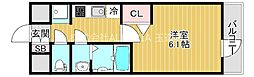 Osaka Metro今里筋線 今里駅 徒歩10分の賃貸マンション 11階1Kの間取り