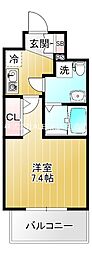 セレニテ桃谷 1Kの間取図画像
