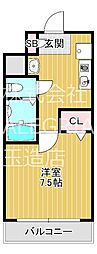 エイチ・ツー・オー東小橋2 1Kの間取図画像