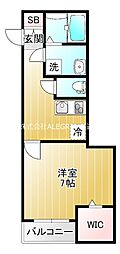 クイーンライフ東今里 1Kの間取図画像