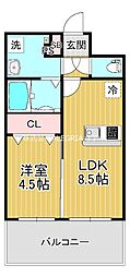プレサンス玉造駅前 1LDKの間取図画像