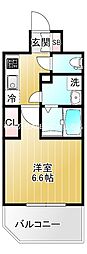 エスプレイス大阪城サウス 1Kの間取図画像