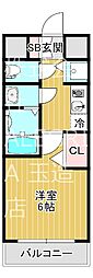 レオンコンフォート玉造 1Kの間取図画像