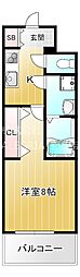 リヴェント玉造 1Kの間取図画像