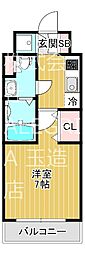 WORLDEYE大阪城EASTADVANCE 1Kの間取図画像