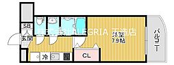 Luxe森之宮 1Kの間取図画像