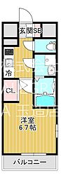 エスリード大阪上本町ブランシュ 1Kの間取図画像