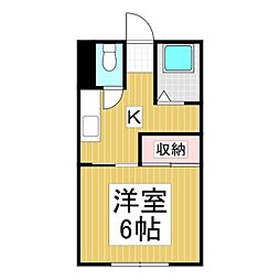 コーポMORIYA 1階1Kの間取り