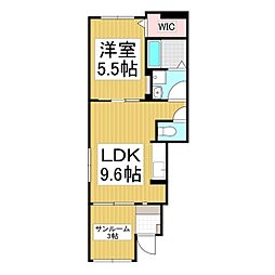 そらいろ 1階1LDKの間取り