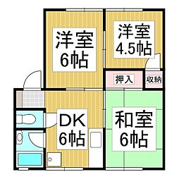 JR中央本線 下諏訪駅 徒歩22分の賃貸アパート 2階3DKの間取り