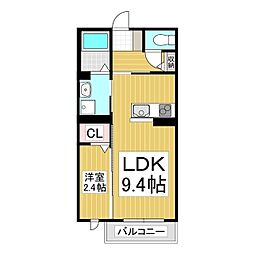 BLUE LEAF 岡谷銀座 1階1LDKの間取り