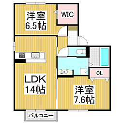 Ｂｅｌｌｅ　Ａｖｅｎｕｅ 1階2LDKの間取り