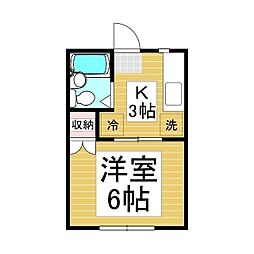 東雲7 1Kの間取図画像