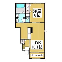 サンリット・オーブA 1LDKの間取図画像