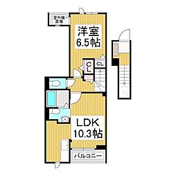 フィールドヒル 茅野 1LDKの間取図画像