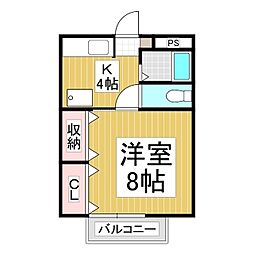 サープラスユリカ 1Kの間取図画像