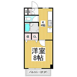 サンサイドエイト 1Kの間取図画像
