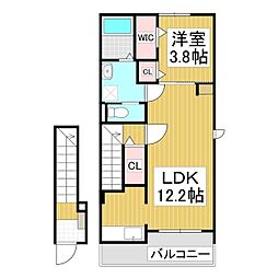 レコンフォール・K 1LDKの間取図画像