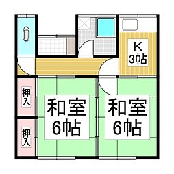 さつき荘 2Kの間取図画像