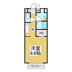 陽のあたる丘C 1Kの間取図画像