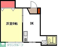 JR総武線 西船橋駅 徒歩6分の賃貸マンション 4階1DKの間取り