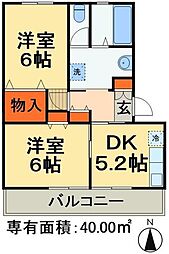 ソフィア本郷 1階2DKの間取り