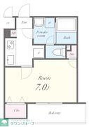 湊町ウッドヴィレッジ 2階1Kの間取り