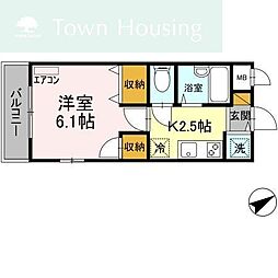 ラグーン舞浜 4階1Kの間取り
