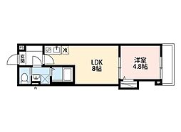 robot home新検見川(ロボットホームシンケミガワ) 3階1Kの間取り