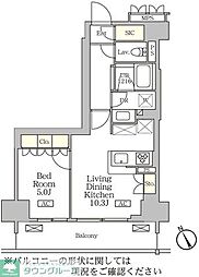 リーフシティ市川　ザ・レジデンス 7階1LDKの間取り