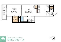 Kihachi　west 302 3階1LDKの間取り