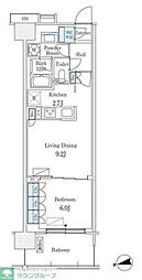 スカイグランデ津田沼 3階1LDKの間取り