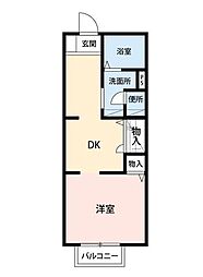 ヒルトップ稲毛 1階1DKの間取り